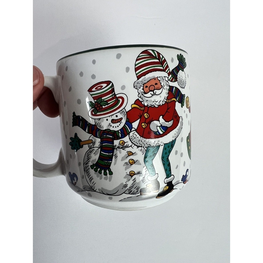 Vintage Wim Schimmer Santas Snowmen 1998 Coffee Mug Christmas Holiday Gift